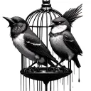 birds in a trap tattoo design idea