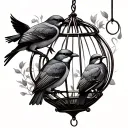 birds in a trap tattoo design idea