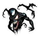 venom and oogie boogie mashed together tattoo design idea