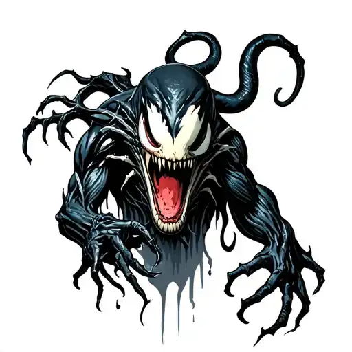venom and oogie boogie mashed together tattoo design idea