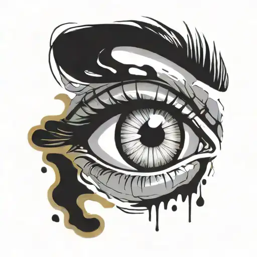 eye with question mark in the iris tattoo design idea