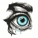 eye with question mark in the iris tattoo design idea