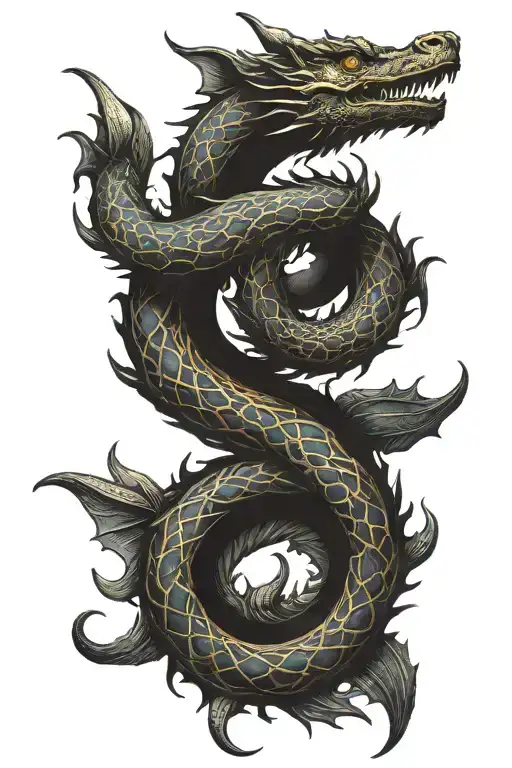 ouroboros dragon tattoo design idea