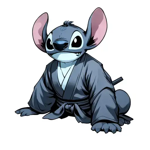 Stich Wearing Akatsuki Robe tattoo design idea