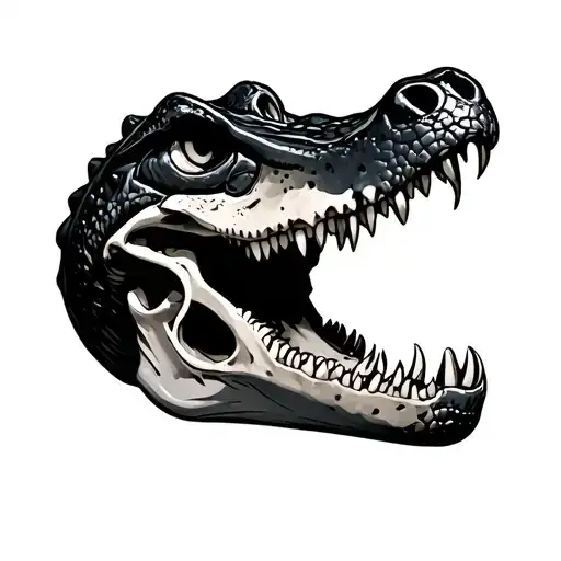 alligator skull tattoo design idea