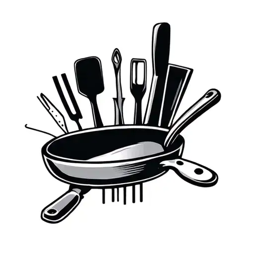 kitchen tools wrist band tattoo design idea