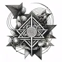 geometric air element symbol tattoo design idea