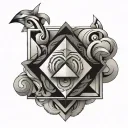 geometric air element symbol tattoo design idea