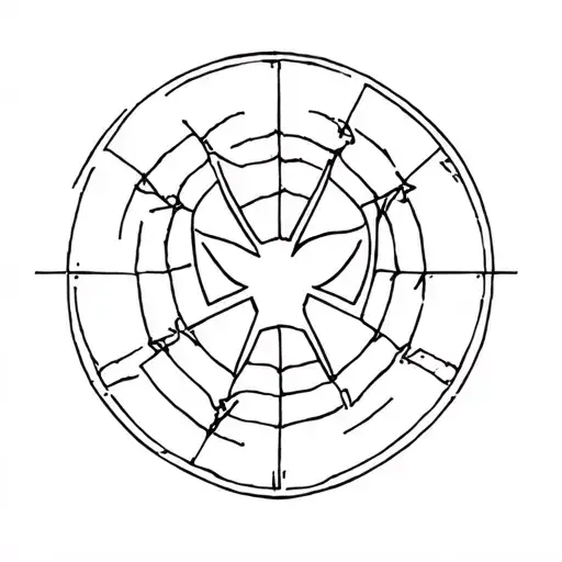 something that would reference captain Americas shield, iron mans arc reactor and spiderman mask tattoo design idea