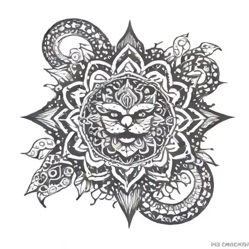 Virat kohli mandala forearm tattoo combined with snake tattoo design idea