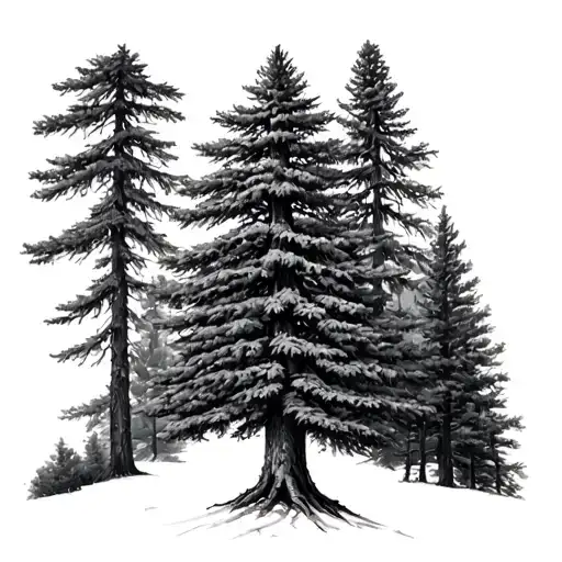 Douglas Fir Tree tattoo design idea