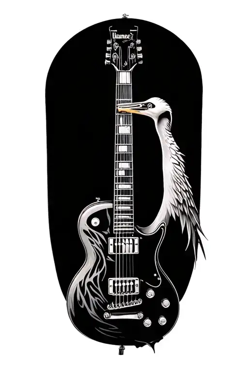 Ibanez heron / model guitar tattoo design idea
