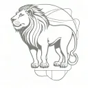 Lion and clock tattoo design idea