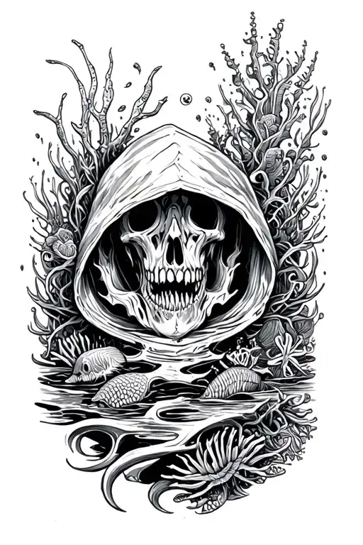 Brother hood reef scene tattoo design idea