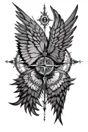 vegvisir viking compass wolf butterfly hawk angel wings tattoo design idea