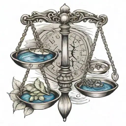 pisces libra scales tattoo design idea