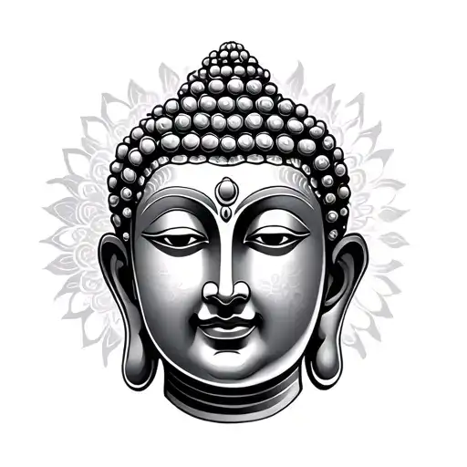buddha face tattoo design idea