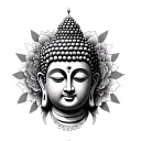 buddha face tattoo design idea