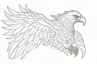 outlined eagle wing tatto tattoo design idea