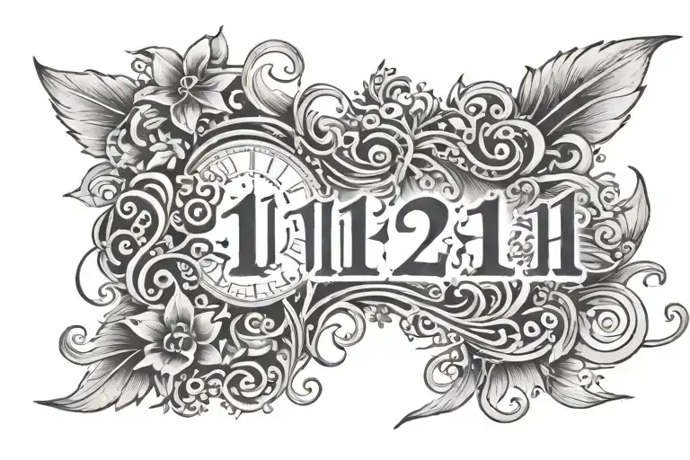 11:11 wish written tattoo design idea