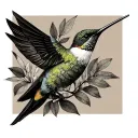 create design based on memory of dad using hummingbird without any words tattoo design idea