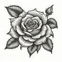 Western Rose tattoo design idea