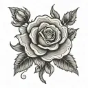 Western Rose tattoo design idea