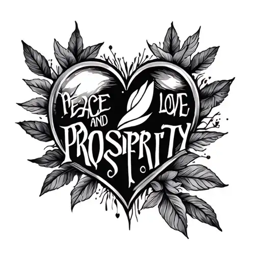 growth,Peace Love And Prosperity tattoo design idea