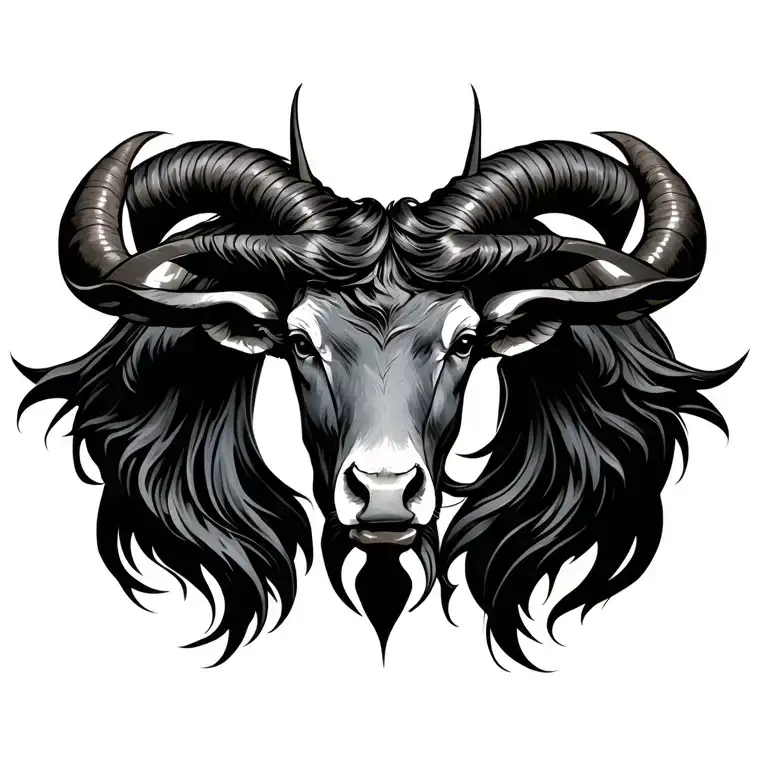 Taurus and Aquarius symbol incorporated tattoo design idea