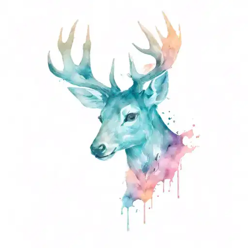 Deer Head tattoo design idea