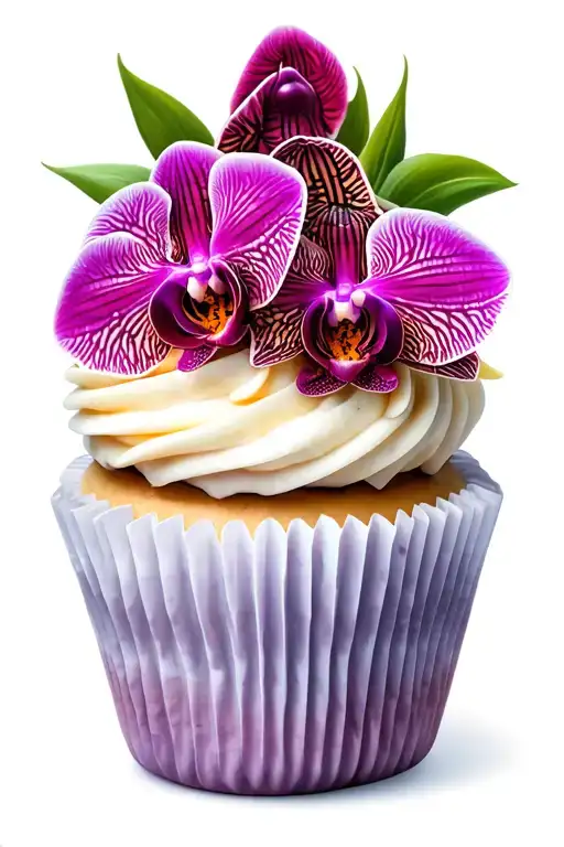 Dragon themed cupcake tower with intricate orchid decorations tattoo design idea