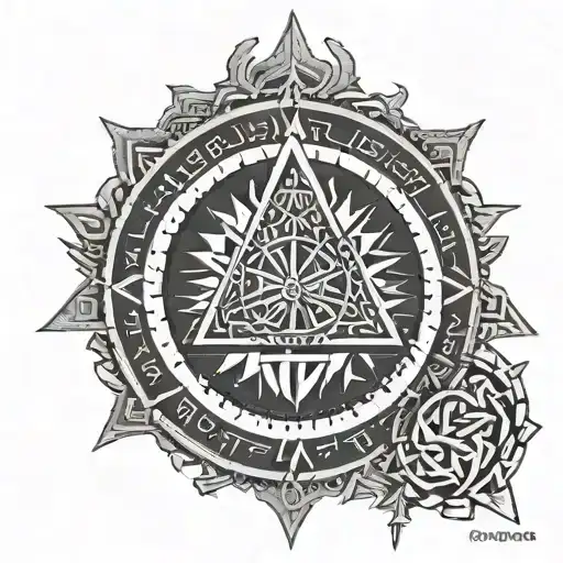 nordic compass vegvisir and valknut tattoo design idea