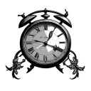 A clock with no hands, symbolizing timelessness and the idea that the present moment is more important than the past  tattoo design idea