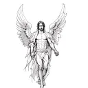 Protector Angel man tattoo design idea