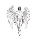 Protector Angel man tattoo design idea