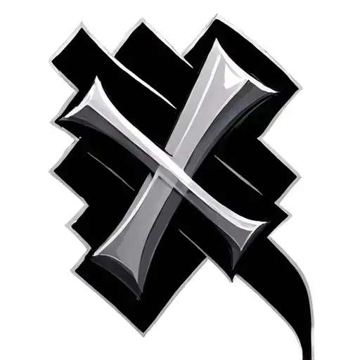 sideways 3d cross tattoo design idea