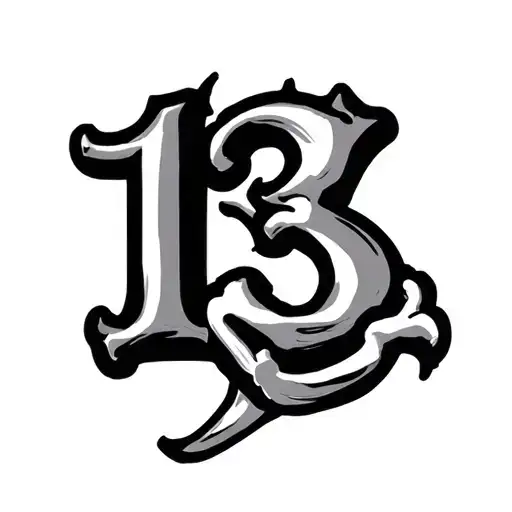 the number 13 in Roman numerals shaped like bones tattoo design idea
