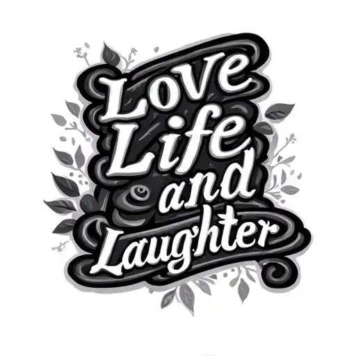 Love Life and Laughter tattoo design idea