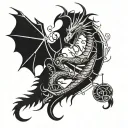 dragon and libra  tattoo design idea