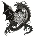 dragon and libra  tattoo design idea