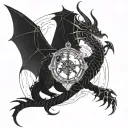 dragon and libra  tattoo design idea