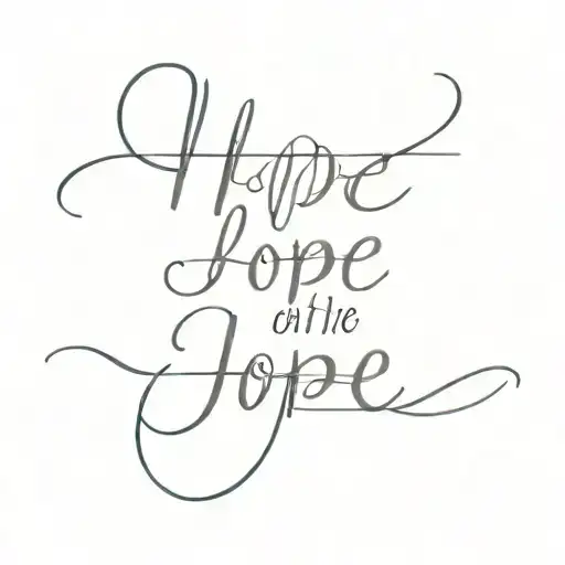 hope on the horizon words written tattoo design idea