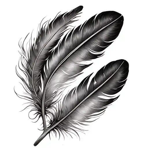 turkey feather and deer hoof prints tattoo design idea