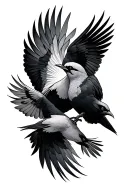 birds fighting each other tattoo design idea