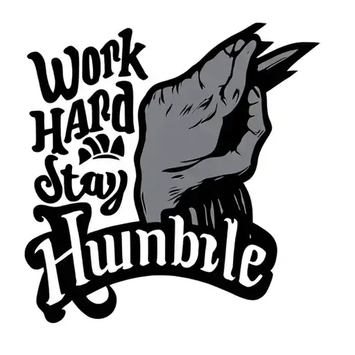 work hard stay humble tattoo design idea