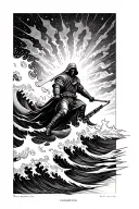 jedi riding the waves tattoo design idea