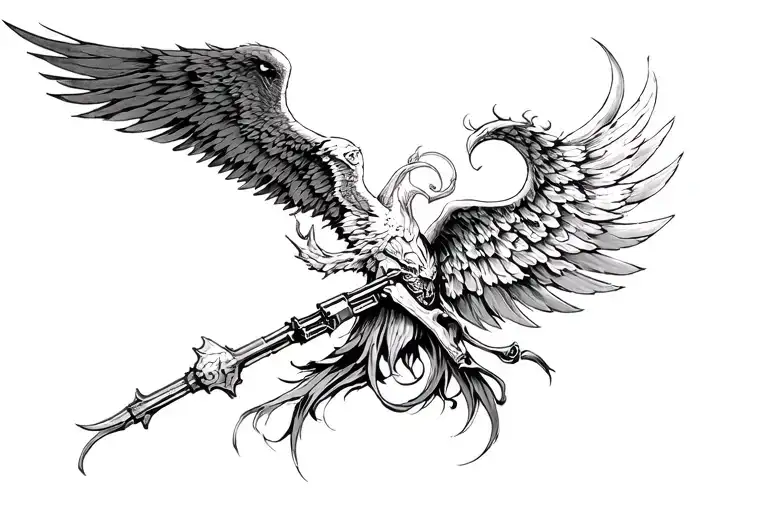 heaven and hell war tattoo design idea