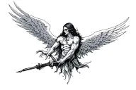 heaven and hell war tattoo design idea