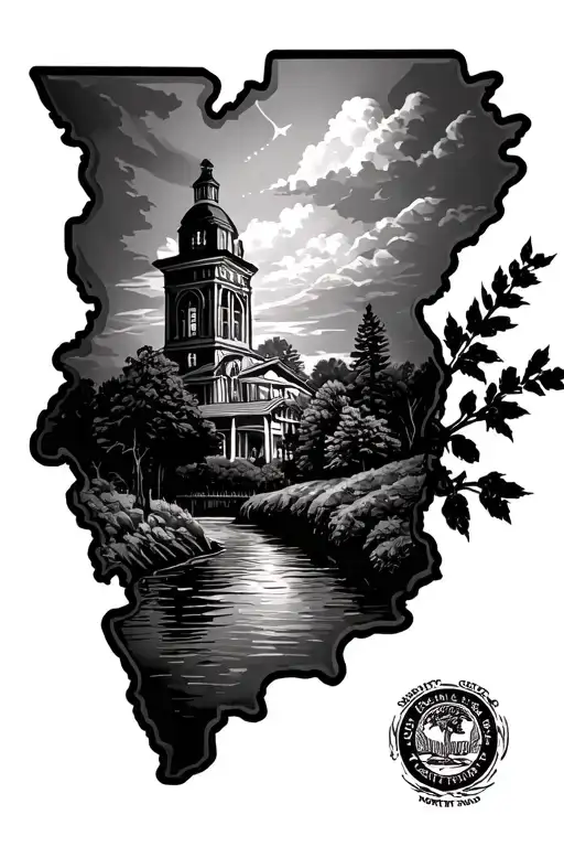 A representation of Pennsylvania and North Carolina combined tattoo design idea