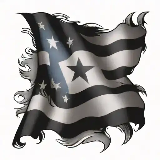 Puerto Rican and Nicaragua flag waving tattoo design idea